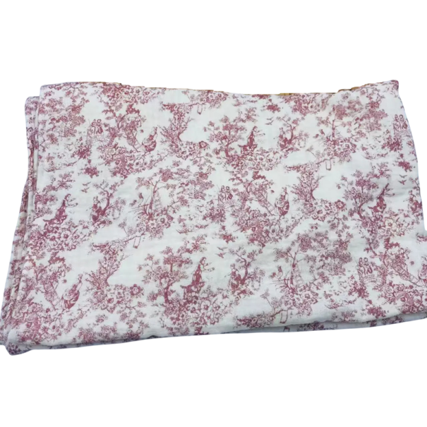 Coperta in mussola di cotone per neonati 85x65 cm Asciugamano per bambini Sacco nanna Motivo retro country in rosso 1