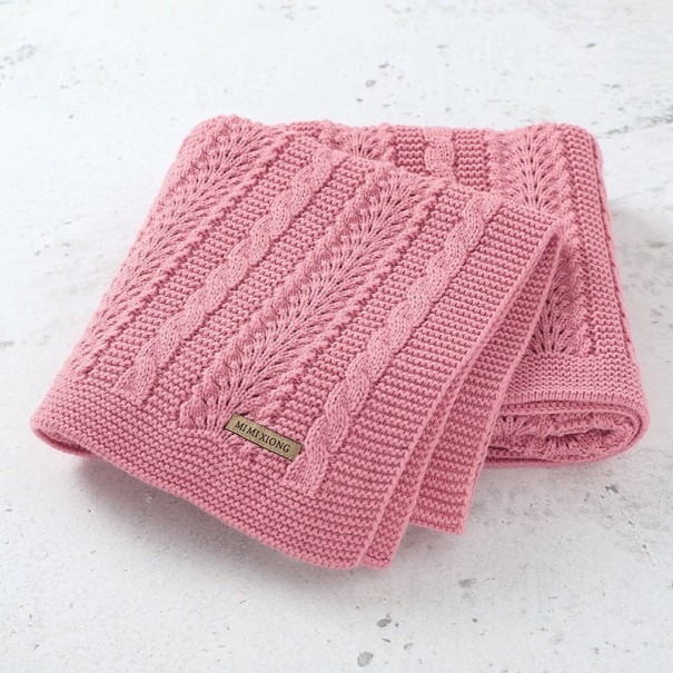 Coperta lavorata a maglia per bambini E474 rosa