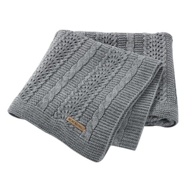 Coperta lavorata a maglia per bambini grigio