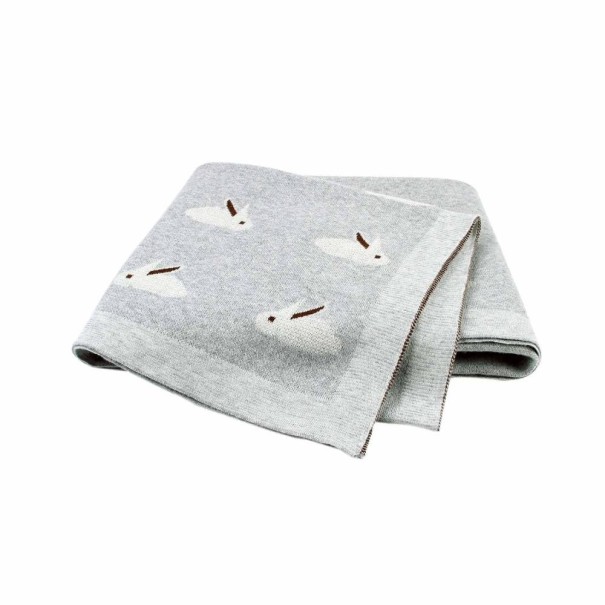 Coperta per bambini con coniglio A2180 grigio