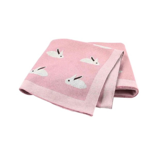 Coperta per bambini con coniglio A2180 rosa