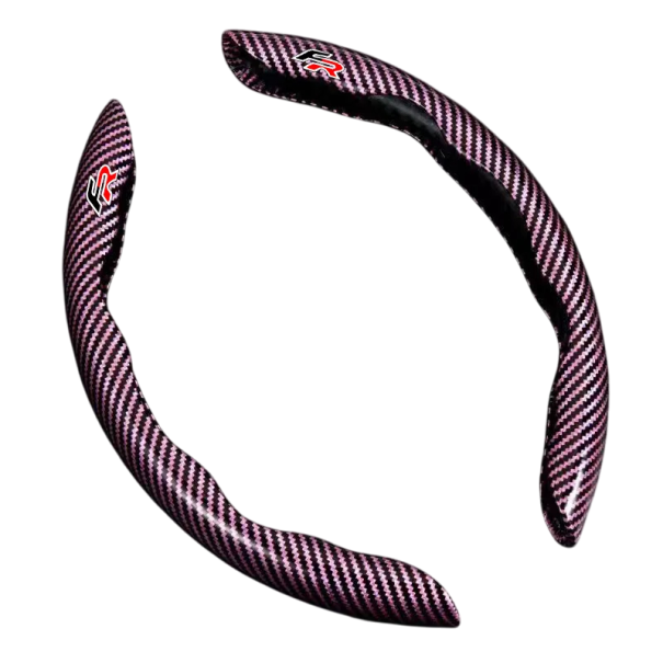 Copertura del volante antiscivolo in fibra di carbonio Copertura protettiva per interni auto Decorazione auto Stile moderno Accessori per volante rosa