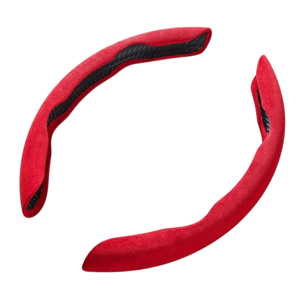 Copertura del volante in velluto Antiscivolo copertura universale per volante Forma O e Forma D Decorazione per interni auto Design elegante rosso