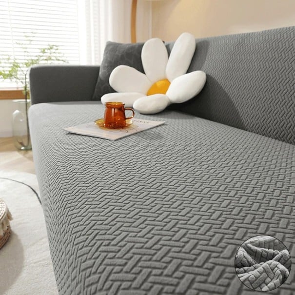 Copertura elastica colorata per divano 230–300 cm Copertura Jacquard per divano a quattro posti soggiorno antiscivolo lavabile kaki