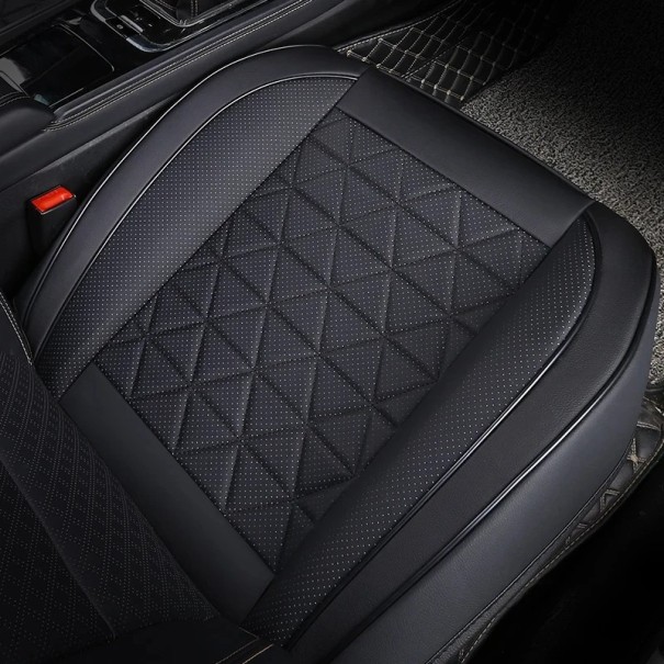 Copertura per auto in pelle impermeabile con tasca 52x49 cm Copertura protettiva per sedile auto Pelle artificiale premium Accessorio auto Seduta confortevole Rivestimento del sedile nero
