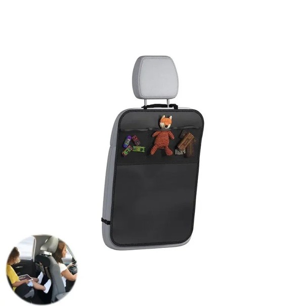 Copertura protettiva per il retro del seggiolino auto con 3 tasche organizzatore universale contro graffi e sporcizia 1