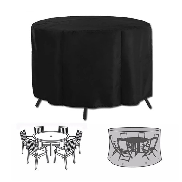 Copertura protettiva rotonda 244 × 59 cm Grande copertura impermeabile per mobili Protezione contro pioggia, neve, polvere e sole Protezione robusta 1