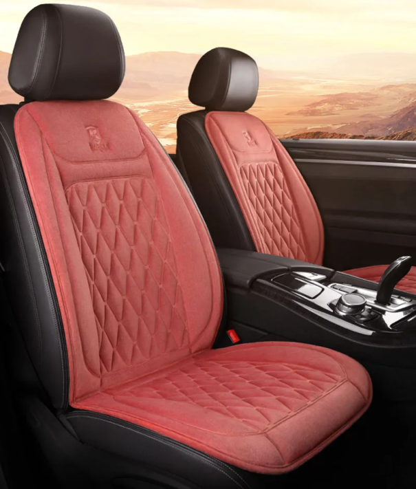 Copertura riscaldata per sedili Copertura riscaldata in flanella per seggiolini auto 12 - 24V 2 pezzi rosso