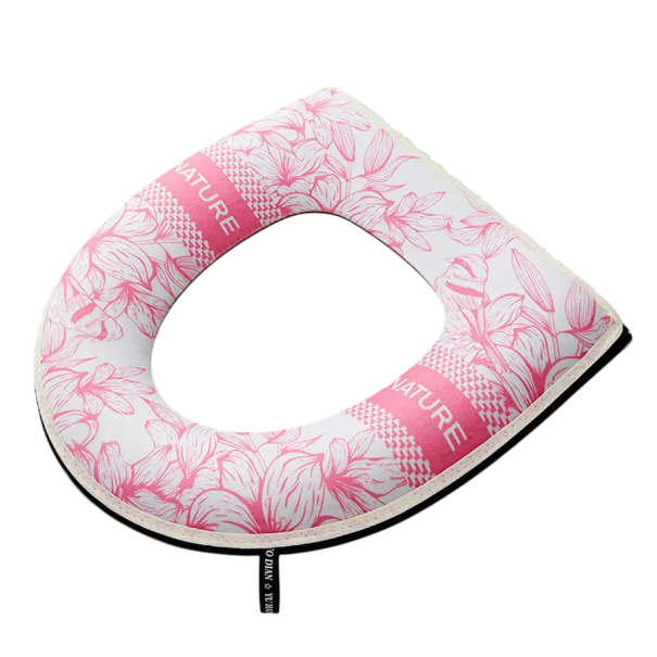 Copertura universale impermeabile per sedile del water 38 x 18 x 26 x 43 cm Copertura con zip Cuscinetto riscaldato Motivo cartone Copertura igienica per WC rosa