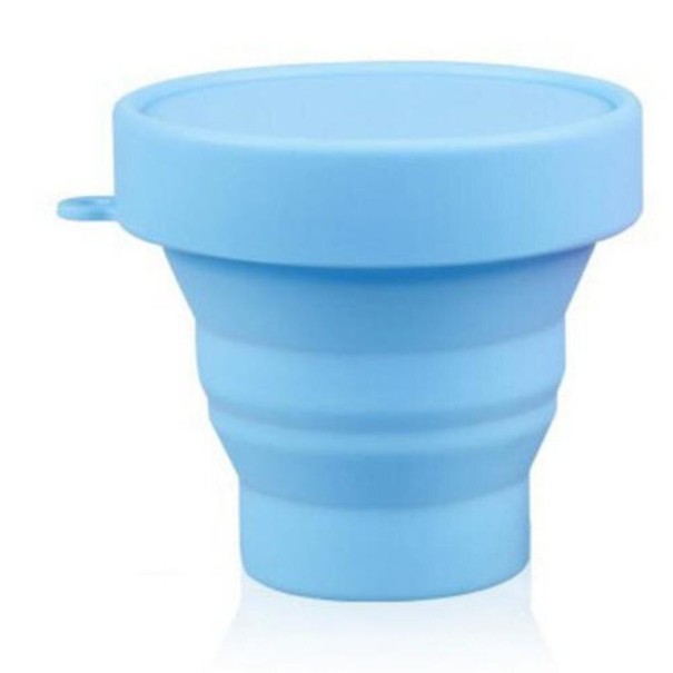 Copo dobrável de silicone C102 azul