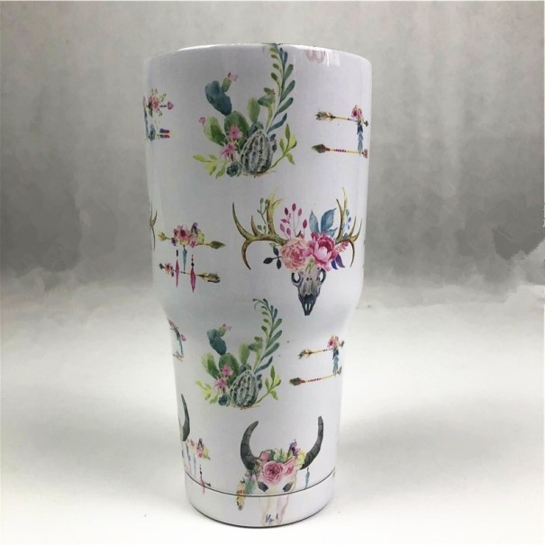 Copo térmico com padrão floral 1