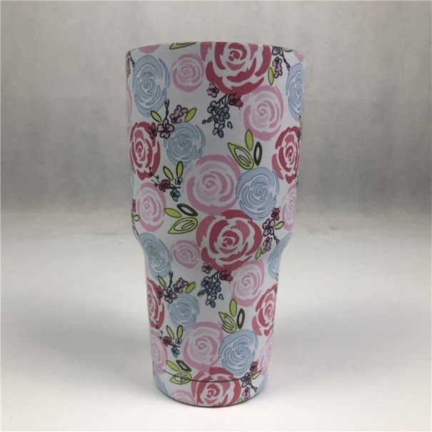 Copo térmico com padrão floral 2