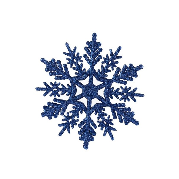Copos de nieve decorativos 12 uds. azul