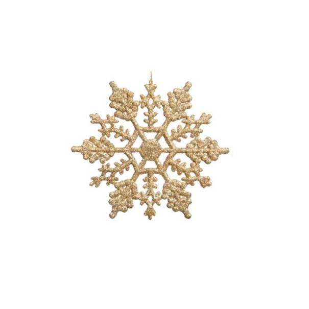 Copos de nieve decorativos 6 uds. dorado