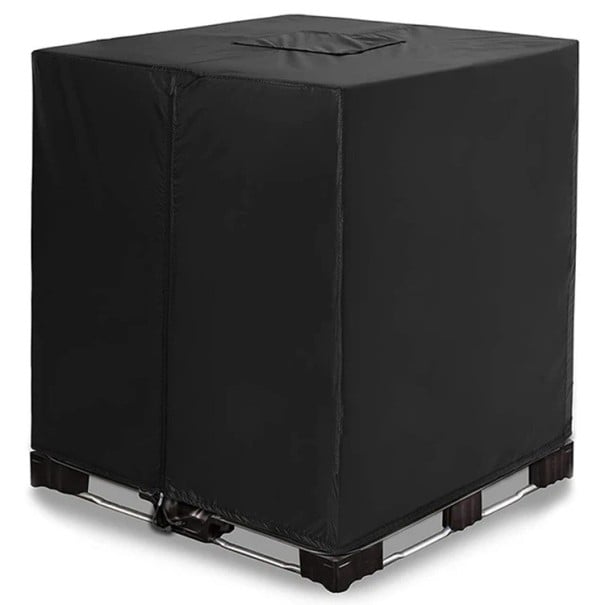 Coprente per contenitore IBC 210D Oxford con zip 120x100x116 cm Copertura impermeabile nero-verde per serbatoio da 275 galloni Resistente nero