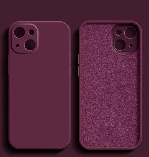 Coque de protection en silicone pour iPhone 15 Plus bordeaux