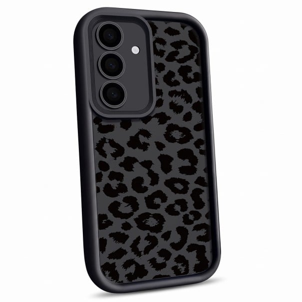 Coque de protection pour Samsung Galaxy A26 5G avec motif léopard Siliconaire et résistant Flexible Cadre autour de la caméra Boutons noir