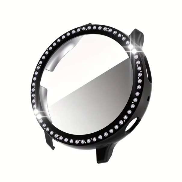 Coque en diamant avec protection d'écran pour Samsung Galaxy Watch Active 2 40 mm coque de protection HD avec couverture complète contre les rayures noir