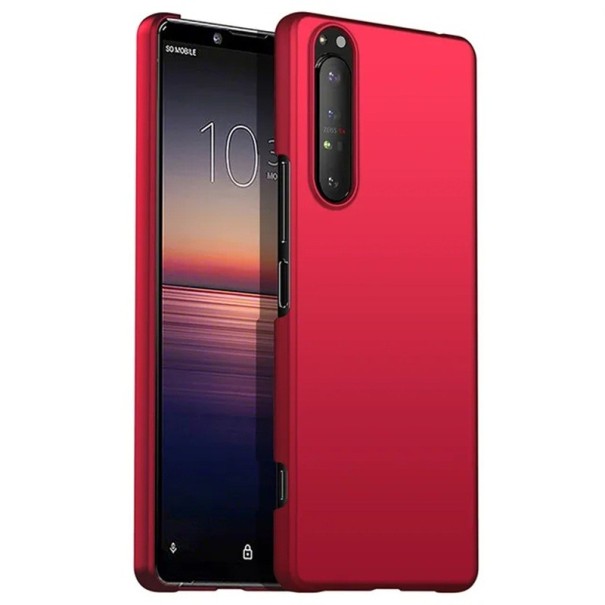 Coque en plastique mate fine pour Sony Xperia 5 Coque rigide Protection contre les chocs Antidérapante rouge