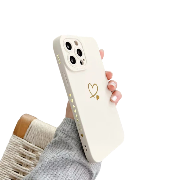 Coque en silicone avec cœur pour iPhone 16 Plus Coque en silicone colorée avec cœur pour iPhone 16 Plus Coque souple avec inscription Love blanc