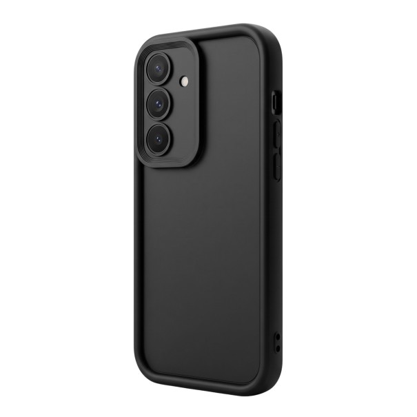 Coque en silicone lisse pour Samsung Galaxy A16 5G Sans impression Fini mat Bord surélevé autour de l'écran Cadre surélevé des objectifs Pour un usage quotidien noir