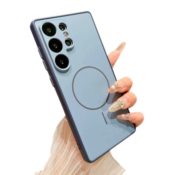 Coque magnétique résistante pour Samsung Galaxy A36 Charge sans fil Cercle marqué pour chargeur Cadre surélevé pour objectifs Capuchons bleu