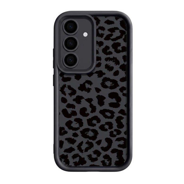 Coque pour Samsung Galaxy S24 avec motif léopard Coque en silicone pour mobile Étui pour téléphone Samsung S24 Coque arrière Protection noir