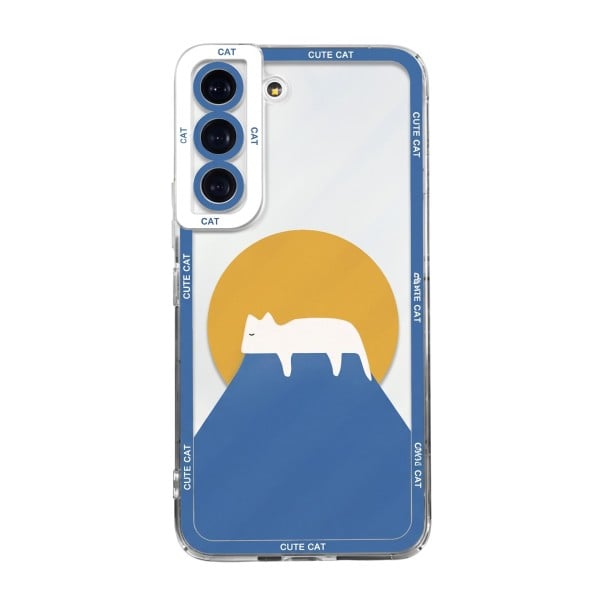 Coque pour Samsung Galaxy S26 avec motif de chat Coque en plastique pour mobile Étui de protection pour téléphone Avec cadre autour de la caméra 6
