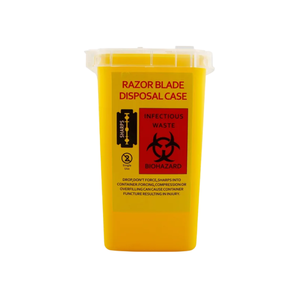 Corbeille de recyclage pour lames 1 litre Accessoires de coiffure Boîte sécurisée pour l'élimination des rasoirs Conteneur pour lames usagées pour le rasage et la coiffure jaune