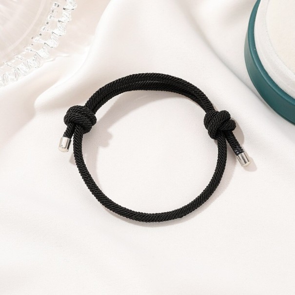 Cord Bracelet with Knots black