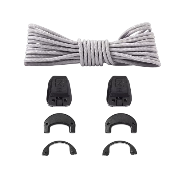 Corda elástica universal sem atar 160 cm 1 par Corda redonda com fecho Para adultos e crianças Ténis Corrida Moda Outdoor cinzento