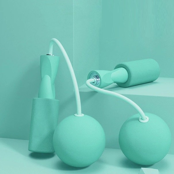 Corde à sauter sans couture avec grosses boules 6,5 cm Pour l’entraînement à domicile Perte de graisse Corde à sauter Pas de balançoire Convient également pour l’intérieur vert