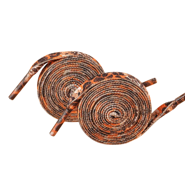 Cordones de algodón con estampado de leopardo 160 cm Cordones planos de moda con estampado para zapatillas, streetwear, botines y zapatos altos marrón