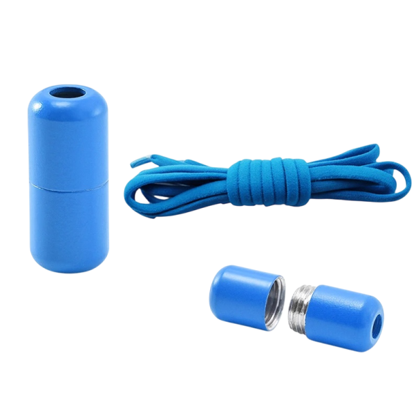 Cordones elásticos sin atar Cordones de nailon de liberación rápida 100 cm Hebilla de tornillo Calzado deportivo Cómodo de llevar azul