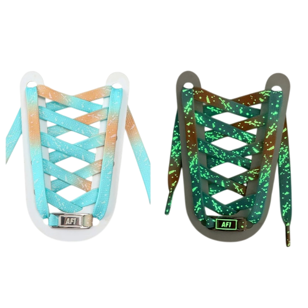 Cordones luminosos de 140 cm Cordones con estampado de salpicaduras Efectos de luz coloridos Zapatos luminosos con estilo Accesorio de fiesta para niños y adultos azul