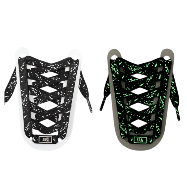 Cordones luminosos de 140 cm Cordones con estampado de salpicaduras Efectos de luz coloridos Zapatos luminosos con estilo Accesorio de fiesta para niños y adultos negro