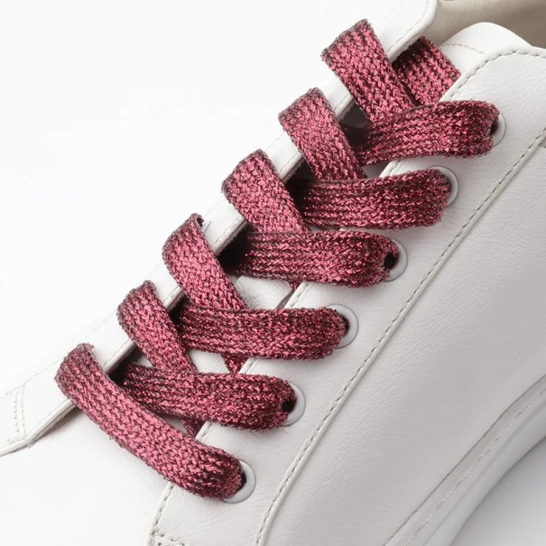 Cordones planos brillantes de 120 cm, 1 par, con purpurina, para zapatillas elegantes, accesorio de moda, cordones brillantes, zapatos de calle. burdeos