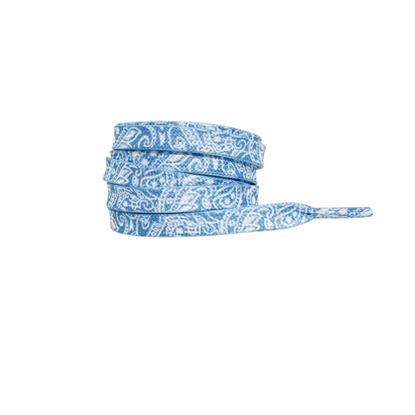 Cordones planos estampados de 160 cm, coloridos, de poliéster y algodón, accesorio elegante, cordones de moda para zapatillas y botines. azul claro