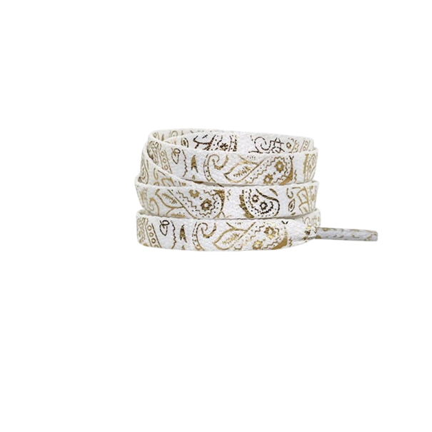 Cordones planos estampados de 160 cm, coloridos, de poliéster y algodón, accesorio elegante, cordones de moda para zapatillas y botines. dorado