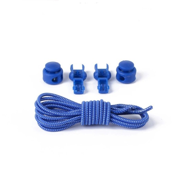 Cordones redondos sin atar Cordones elásticos de 100 cm Colocación rápida Comodidad deportiva Cómodos de llevar Apto para niños y adultos azul