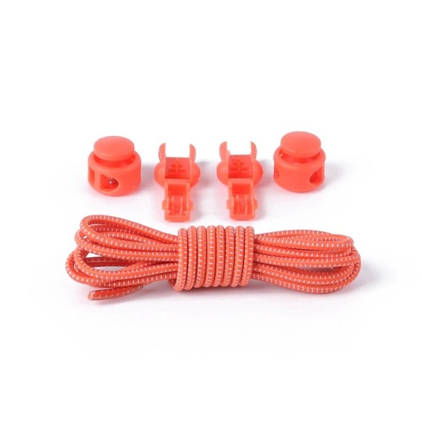 Cordones redondos sin atar Cordones elásticos de 100 cm Colocación rápida Comodidad deportiva Cómodos de llevar Apto para niños y adultos naranja