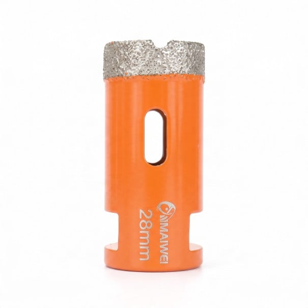 Coroană de foraj diamantată de 28 mm cu filet M14 pentru polizor unghiular Diamant vacuumat de culoare portocalie Foraj uscat în gresie și marmură 1