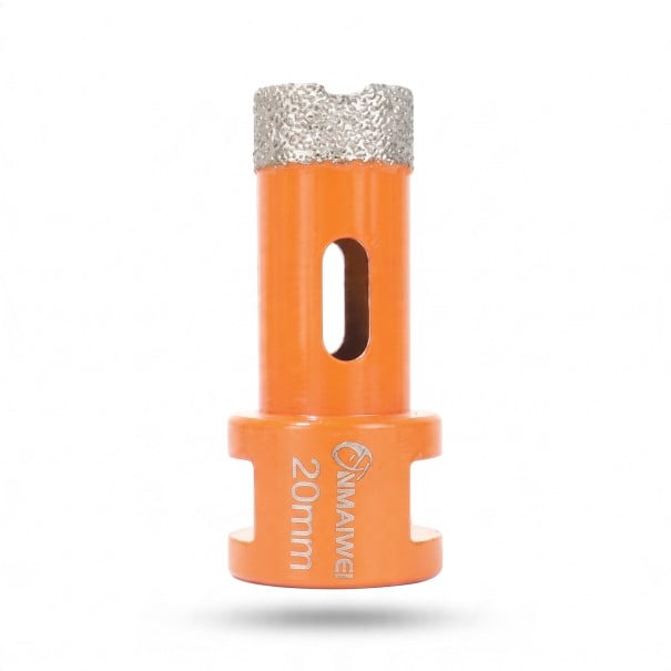 Corona de perforación diamantada de 20 mm con rosca M14 para amoladora angular Diamante soldado al vacío Naranja Perforación en seco para baldosas 1