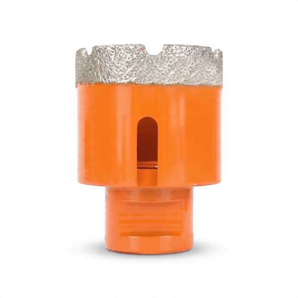 Corona di perforazione diamantata 45 mm con filettatura M14 per smerigliatrice angolare Diamante saldato a vuoto Arancione Perforazione a secco 1