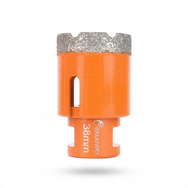 Coroncina diamantata 38 mm con attacco M14 per smerigliatrice angolare Diamante saldato a vuoto Arancione Foratura a secco per piastrelle e marmo 1