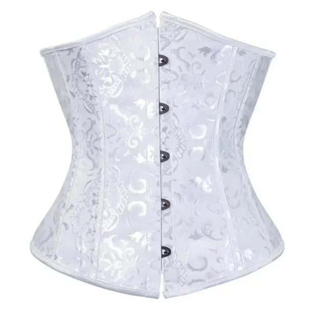 Corpetto da donna Chiusura anteriore Stringa posteriore Monocromatico con dettagli Poliestere Spandex Top elegante che modella bianco L