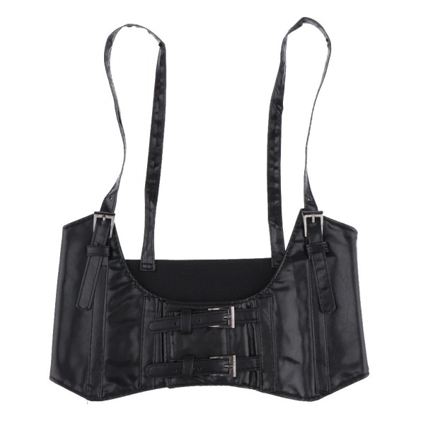 Corpetto in pelle da donna nero