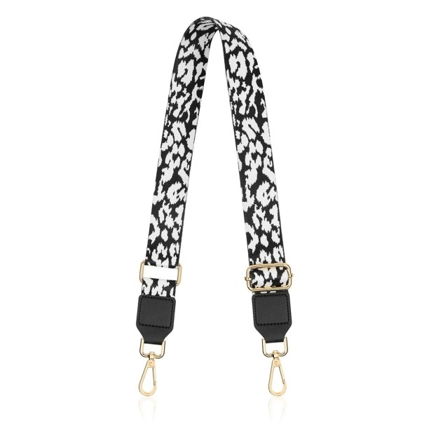 Correa ancha ajustable para bolso 73–130 x 3,8 cm Patrón animal blanco y negro Correa textil para hombro Reemplazo crossbody 1