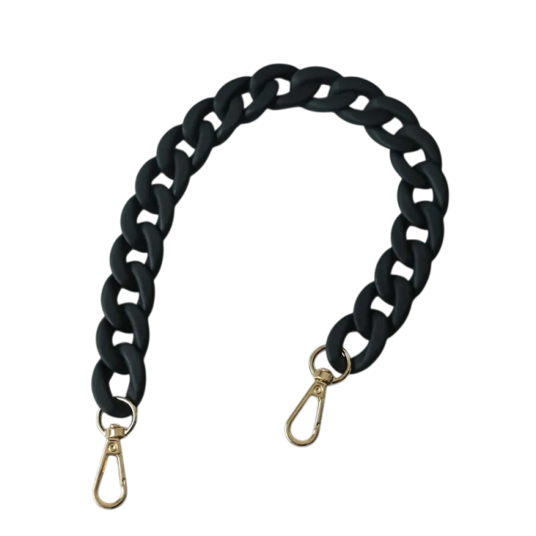 Correa de cadena para mujer de 40 cm Cadena de metal ancha Correa de repuesto para bolso Accesorio elegante para bolsos y clutchs negro
