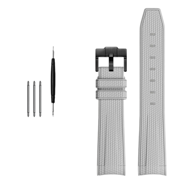 Correa de goma de 20 mm para relojes Rolex Omega MoonSwatch Constellation Correa de caucho deportiva resistente al agua con hebilla negra y herramientas de montaje gris